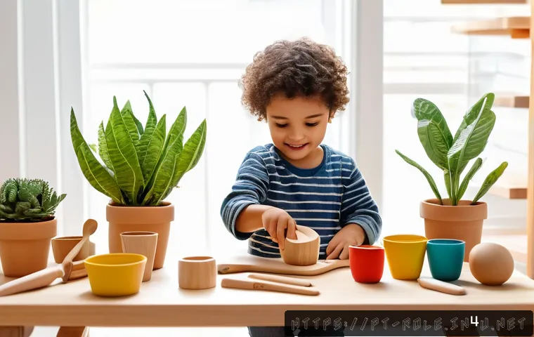 주방놀이 브랜드 비교 - A bright and cheerful playroom scene featuring a child aged 3 to 6 years playing with a sustainable ...