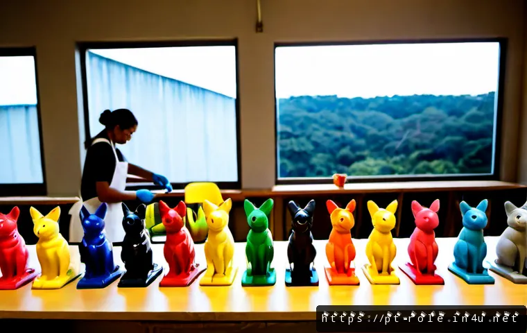 캐릭터 완구 제작사 - Photorealistic character toy manufacturing studio in São Paulo, Brazil, skilled designers wearing cl...